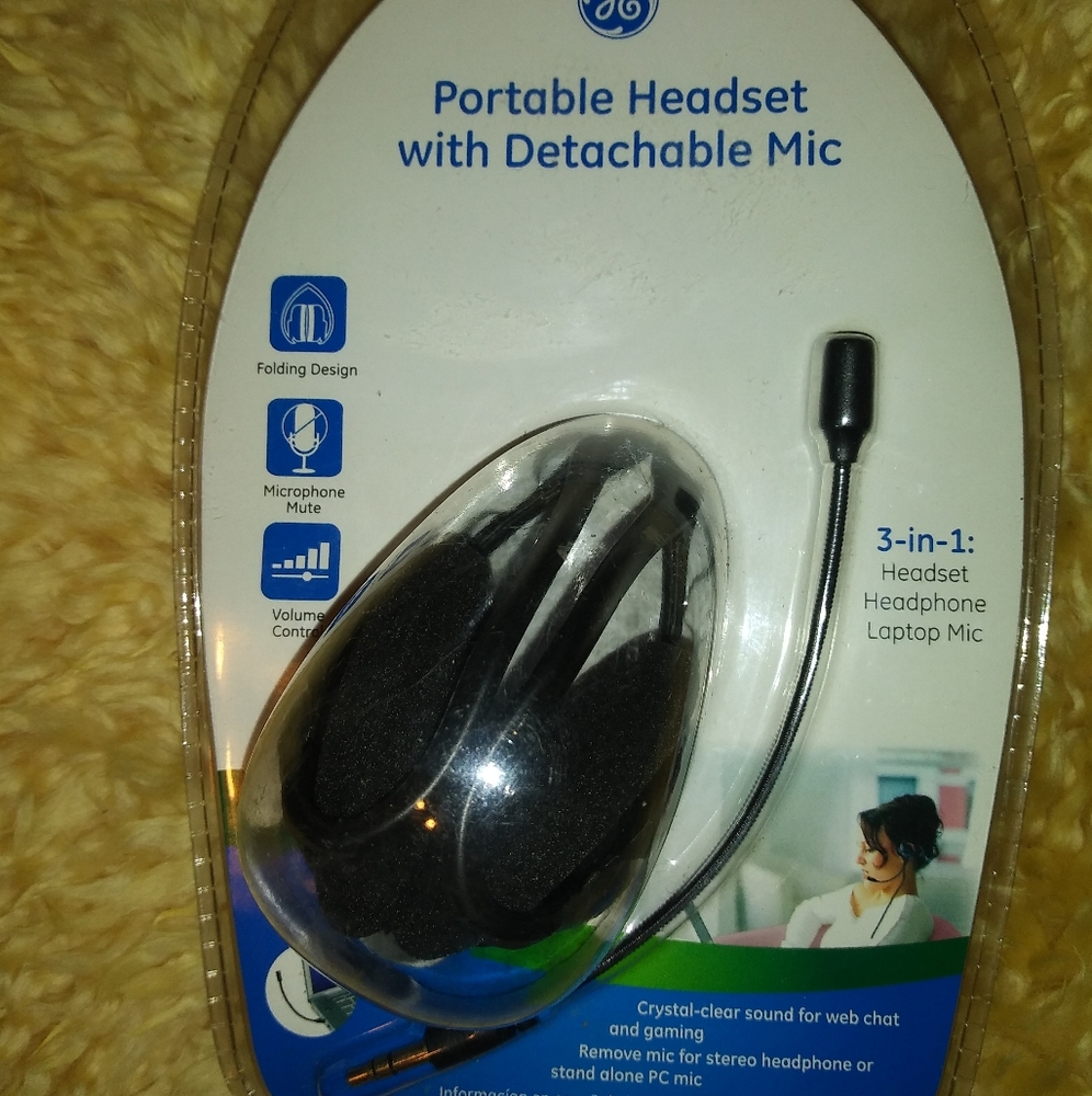 GE Portable Headset w/ Detachable Mic
